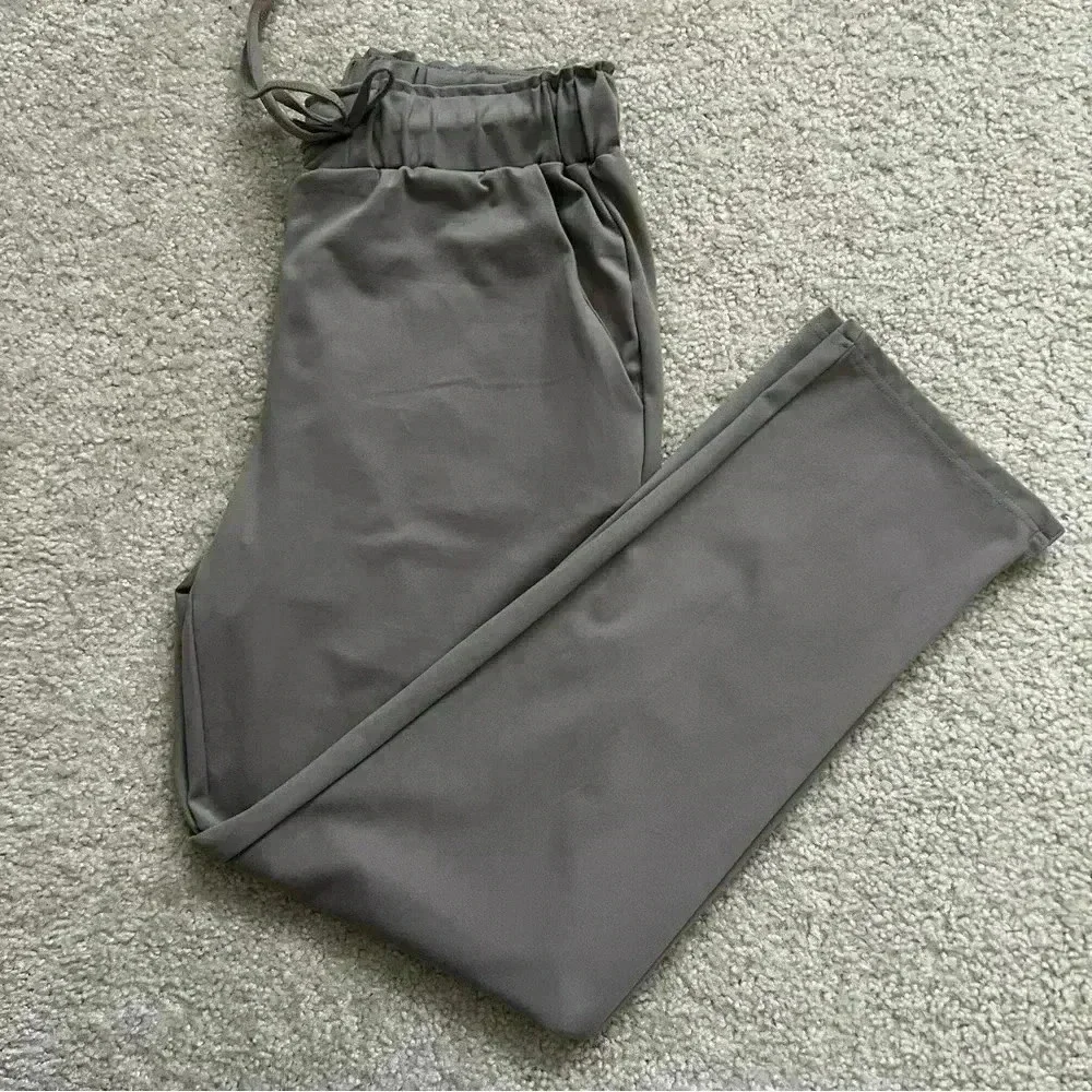 Joie Casual Pants High Rise Straight Boho Gray Women Sz Medium Drawstring $180